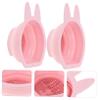 BELLIFFY 2pcs -shaped Silicone Makeup Brush Cleaner Bowl Space-saving Design for Easy Cleaning of Makeup Brushes and Sponges for Home and Travel Use view 4