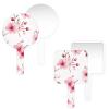 LANYANYQ Multi Purpose Hand Mirror Pinks Cherry Floral Wildflower with Distortion Free Reflection, 6.7 x 3.95 in, Small Cute Orbicular Hand Mirror view 1