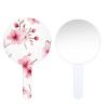 LANYANYQ Multi Purpose Hand Mirror Pinks Cherry Floral Wildflower with Distortion Free Reflection, 6.7 x 3.95 in, Small Cute Orbicular Hand Mirror view 3