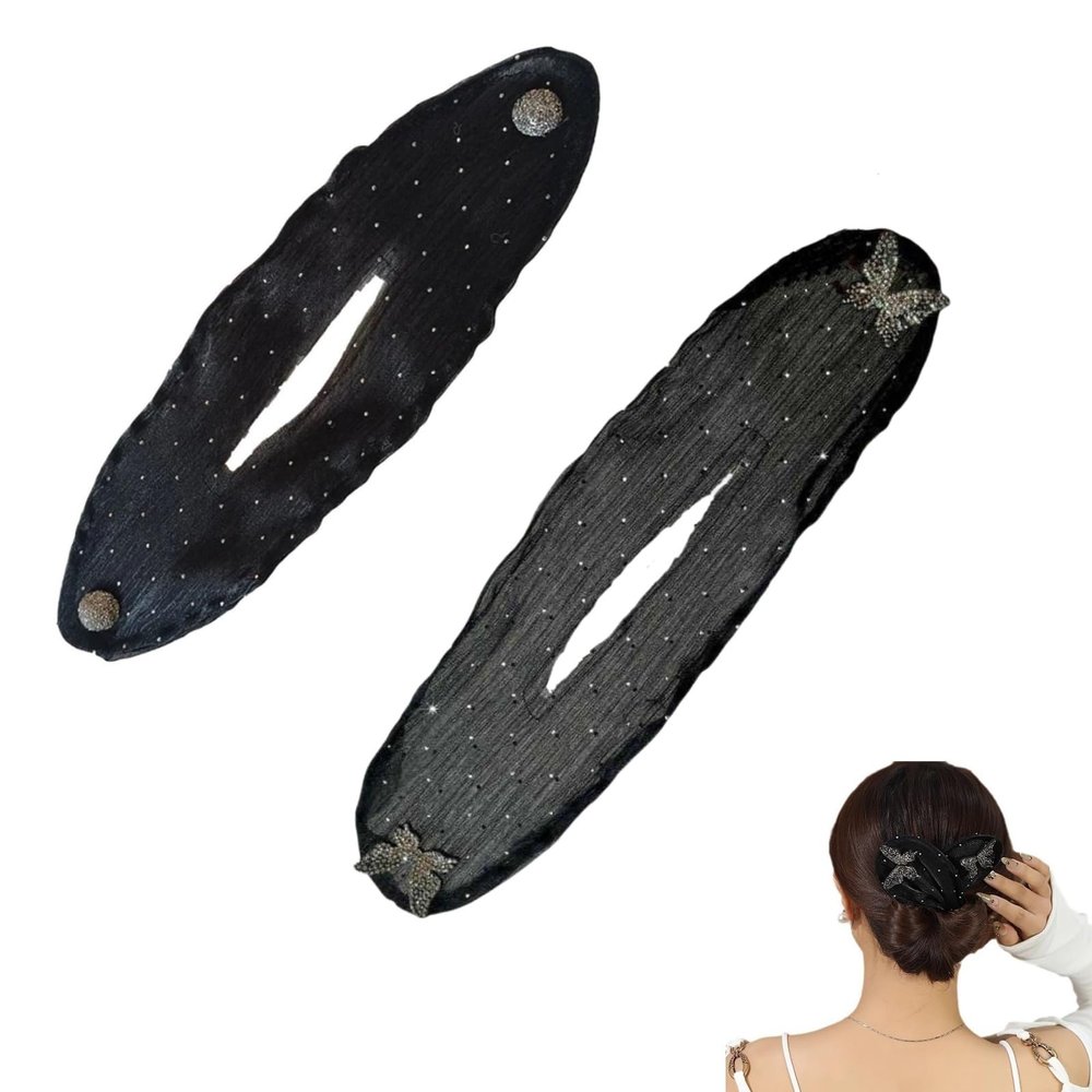 2 PCS French Roll and Floral Hair Bun Maker Easy Hair Roll Maker for Long and Thick Hair Women and Girls Accessories
