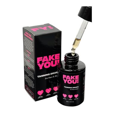 Fake You! Tanning Drops  Self Tanner for Natural Glow  Buildable Face & Body Tan  Streak-Free Finish  Long-Lasting Hydration/Sunless Tanning  30ml