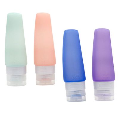 CALLARON 4pcs Travel Refillable Bottles Silicone Makeup Packing Bottles Cosmetic Sub Portable Lotion Leakproof