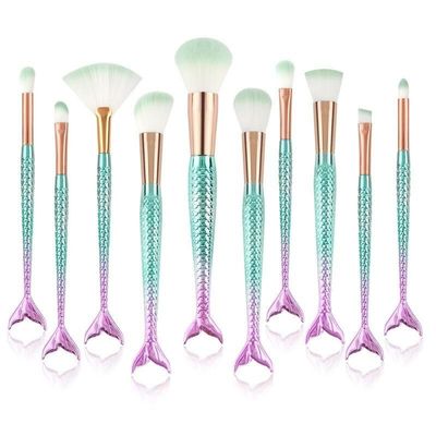 10Pcs Mermaid Style Makeup Brush Set C