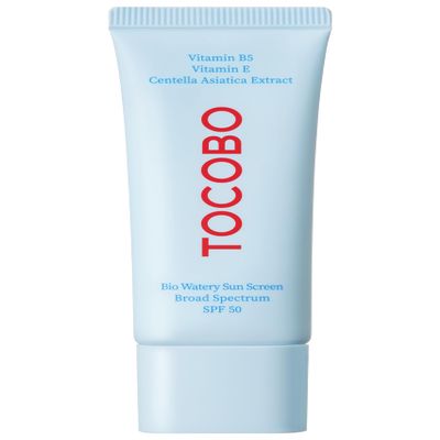 TOCOBO Bio Watery Sun Cream SPF 50 Korean Sunscreen for Face, Broad Spectrum, No White Cast, Lightweight Watery Texture, Dewy Finish Daily Facial Sunblock, Korean Skincare, 1.35 fl oz