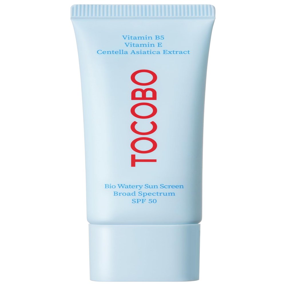 TOCOBO Bio Watery Sun Cream SPF 50 Korean Sunscreen for Face, Broad Spectrum, No White Cast, Lightweight Watery Texture, Dewy Finish Daily Facial Sunblock, Korean Skincare, 1.35 fl oz
