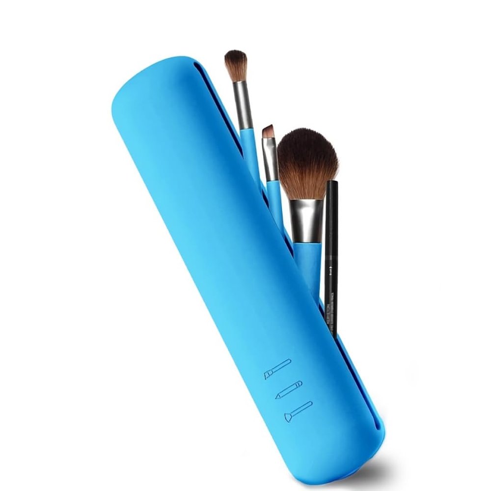 silicone makeup brush holder 1pcs blue