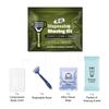Travel Shaving Kit with Razor, Shaving Cream, Washcloth and Aftershave Wipe, Men's Disposable Grooming Pack (Green) (10) view 2