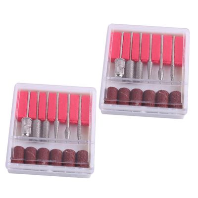 SAFIGLE 2sets Nail Tech Supplies Set Stainless Steel Nail Drill Bits Polishing Head Manicure Tools Kit