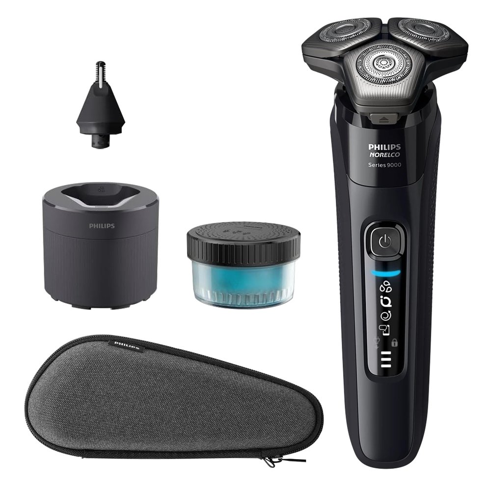 Philips Shaver Series 9000 Wet and Dry Electric Shaver, with Lift and Cut Shaving System and SenseIQ Technology, Pop-up Trimmer