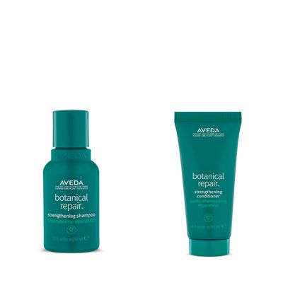 Aveda Botanical Repair Strengthening Shampoo & Conditioner Set | Strengthens & Repairs Damaged Hair | Helps Prevent Breakage | Bond-Building | Silicone Free | Travel Size