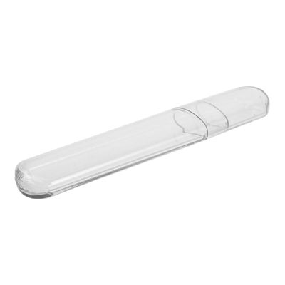 DEARMAMY Clear Plastic Tube Organizer for Eyelash Tweezers Versatile Travel Vial Storage Case for Makeup and Beauty Tools Sturdy Easy to Clean Transparent Design