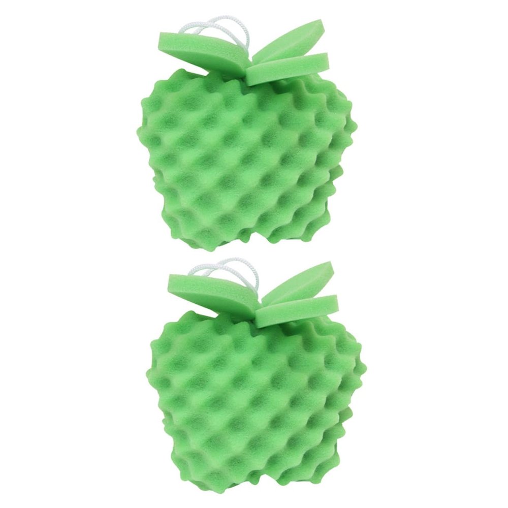 Anneome 2Pcs Exfoliating Fruit Shaped Bath Sponge Balls for Scrubber with Creative Design for Gentle Cleansing and Fun Bath for Boys