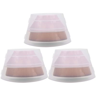 3 Pack Foundation Brush Set for Liquid Powder Blush Soft Skin Friendly Fibers Travel Makeup Case with Storage Box Black Pink (Pink)