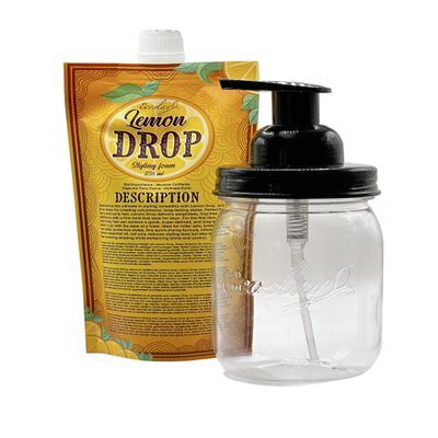 Ecoslay Lemon Drop Styling Foam and Mason Jar with Foam Pump