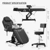 DeerDean Electric Tattoo Chair Bed for Client with Stool Spa Beds for Esthetician Adjustable Height Facial Chairs for Beauty view 4