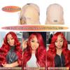 30 Inch Red Lace Front Wigs Human Hair Body Wave 13x4 Red HD Lace Frontal Wig Human Hair Wear and Go Glueless Hot Red Wigs Human Hair Pre Plucked with Baby Hair Burgundy Red Wigs For Black Women view 2