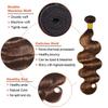 P430 Highlight Brown Bundles Human Hair Body Wave 3 Bundles 18 20 22 Inch Unprocessed Brazilian Virgin Remy Dark Brown Body Wave Bundle Human Hair Extensions view 3
