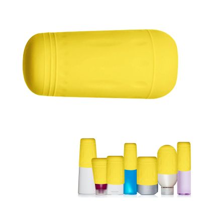 10 Pack Silicone Bottle Covers, Leak Proof Toiletry Skins Silicone Travel Bottle Covers For Liquids (Yellow)