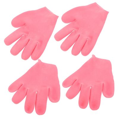 BIUDECO 2pairs Silicone Moisturizing Gloves Overnight Hand Care Dry Hand Treatment Comfort Fit