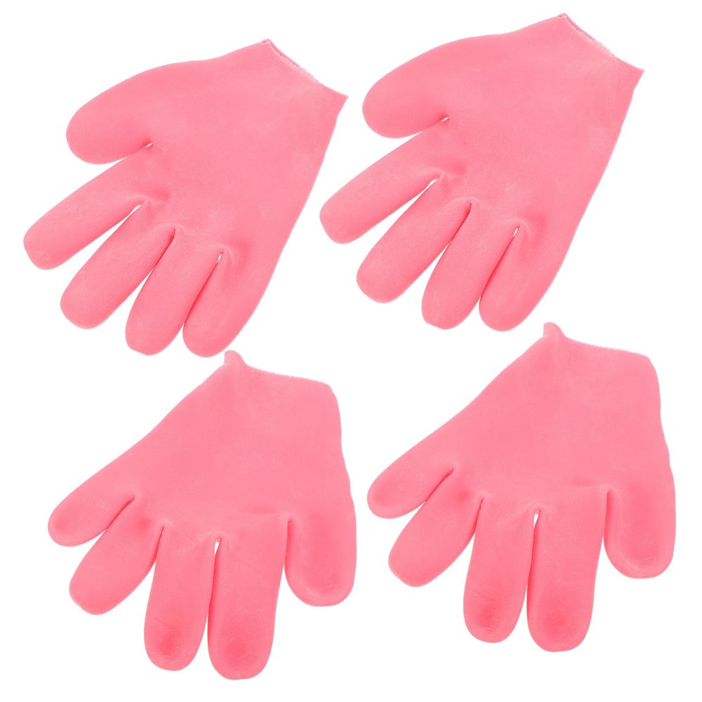 BIUDECO 2pairs Silicone Moisturizing Gloves Overnight Hand Care Dry Hand Treatment Comfort Fit