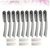 Healeved 1 Set 10pcs Eyebrow Makeup Tool Kit Portable Foldable Stainless Steel Eyebrow Razor with Replaceable Blades for Precise Shaping and Grooming for Travel and Daily Use view 3