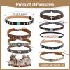 10-Pack Western Cowboy Hatbands, Adjustable Beaded Turquoise Leather Straps, Decorative Cowgirl Headbands With Feathers view 4