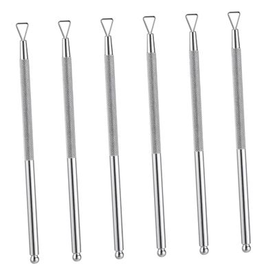 BIUDECO 6pcs Nail Art Tool Cuticle Remover Gel Polish Remover Nail Pusher Stainless Steel Care Kit for Home Salon Use
