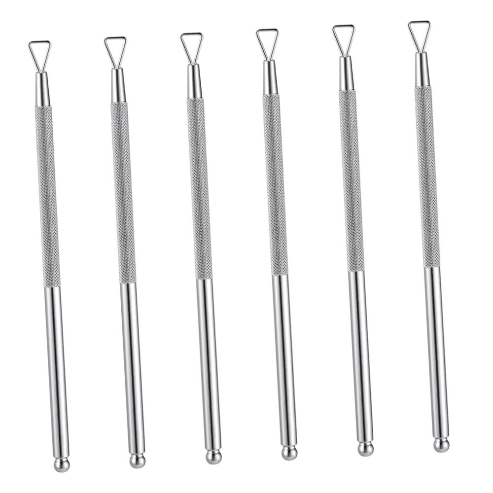 BIUDECO 6pcs Nail Art Tool Cuticle Remover Gel Polish Remover Nail Pusher Stainless Steel Care Kit for Home Salon Use