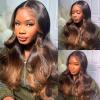 Body Wave Bundles Human Hair 16 18 20 Ombre Bundles 3 Tone 12A Brazilian Virgin Human Hair Extensions T1/2/30 Black to Honey Blonde/Medium Auburn view 2