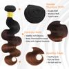 Body Wave Bundles Human Hair 16 18 20 Ombre Bundles 3 Tone 12A Brazilian Virgin Human Hair Extensions T1/2/30 Black to Honey Blonde/Medium Auburn view 3