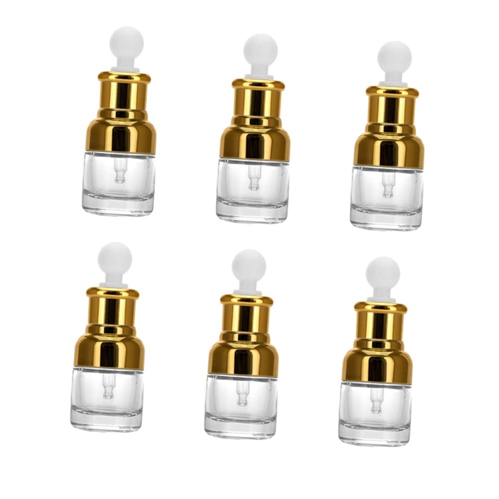 6pcs 20ml Glass Dropper Bottles with Aluminum Caps for Daily Care