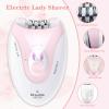 Epilator for Women, 2 Speed Facial Hair Removal, Electric Lady Shaver with LED Light, Rechargeable Portable Epilator, Painless Hair Removal Device for Bikini, Face, Arm, Legs, Armpits (Pink) view 3