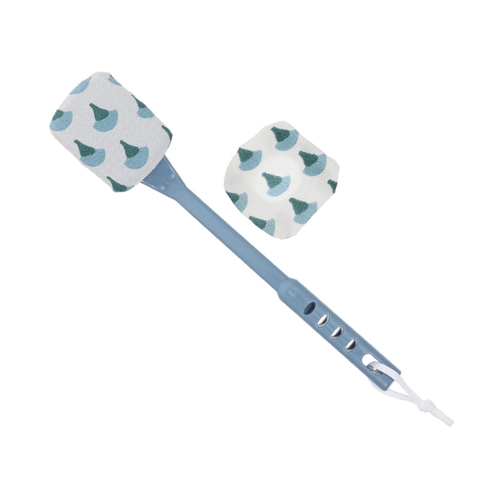 ARTSEWPLY 1pc Handle Bath Scrubber Comfortable Body Exfoliating Brush Replaceable Cloth Design for Seniors for Back and Hard Reach Areas