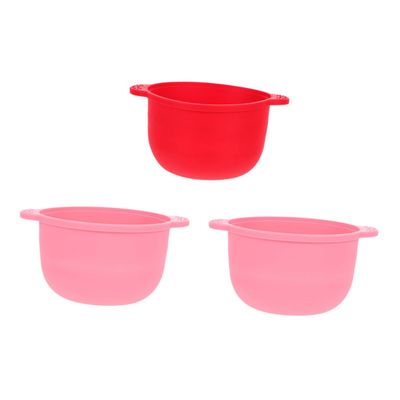 BIUDECO 3Pcs Folding Silicone Hair Removal Waxing Bowls Nonstick and Dishwasher Safe Home Waxing Accessories with Precise Scale for Easy Cleaning and Capacity