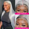 YNICKRKR Hair Wigs 13x6 Silver Grey Straight Lace Front Human Hair Wigs Pre Plucked 613 Blonde Body Wave Frontal Wigs for Women Brazilian Hair Wigs(Gray Body Wave Wig,180 Density 13X6 Wig_38INCHES) view 4