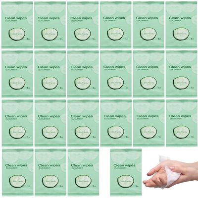 50Pack Luxury Individually Wrapped Travel Hand and Face Wet Wipes;Soft Gentle Makeup Remover Wipes;All Purpose Skin Friendly Clean Wipes for Travel,Home,Shool, Daily Use