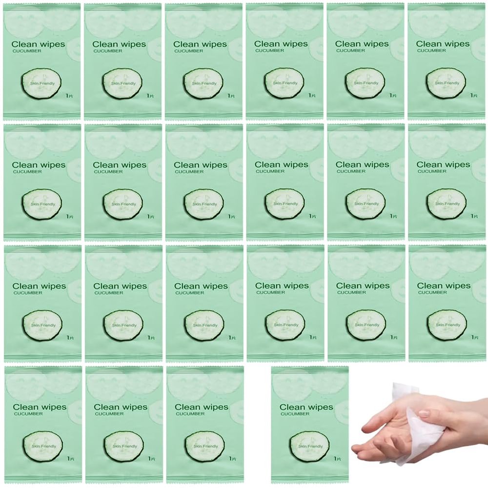 50Pack Luxury Individually Wrapped Travel Hand and Face Wet Wipes;Soft Gentle Makeup Remover Wipes;All Purpose Skin Friendly Clean Wipes for Travel,Home,Shool, Daily Use