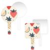 LANYANYQ Multi Purpose Hand Mirror Strawberry Pineapple with Distortion Free Reflection, 6.7 x 3.95 in, Small Cute Orbicular Hand Mirror view 1
