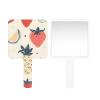 LANYANYQ Multi Purpose Hand Mirror Strawberry Pineapple with Distortion Free Reflection, 6.7 x 3.95 in, Small Cute Orbicular Hand Mirror view 2