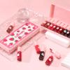 MooGlamor 10 Pcs Lip Tint Set Cute Glossy Lip Stains and Matte Lipsticks with Long-lasting and Quick-drying Mini Lip Gloss Lipstick for Makeup Gift (Strawberry, Lip Gloss) view 3