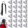 24 Pcs Soccer Hair Accessories for Girls, Holder Streamer Elastics, Soccer Hair Ties, Soccer Ribbon,Soccer Scrunchies for Girls Ponytail Holder Scrunchies Gifts (Black & White, 24 Count (Soccer)) view 1