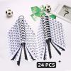 24 Pcs Soccer Hair Accessories for Girls, Holder Streamer Elastics, Soccer Hair Ties, Soccer Ribbon,Soccer Scrunchies for Girls Ponytail Holder Scrunchies Gifts (Black & White, 24 Count (Soccer)) view 4