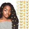 baojielai Crowns Dreadlock Hair Rings Enhances Styles Lightweight and Practical Hair Charm Easy To Use For Parties Festivals, as the pic show, Iron view 2