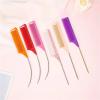 Hair Comb Steel Needle Professional Styling Plastic Heat Resistant Anti-Static Braiding Rat Tail Curved Parting Comb Barber Accessories(Si purple) view 2