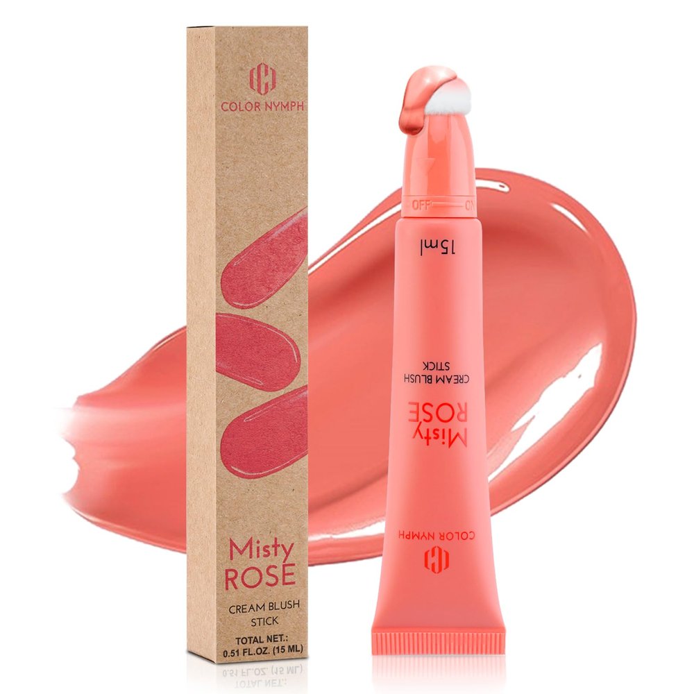Color Nymph Liquid Blush For Cheeks, Liquid Makeup Blush Beauty Wand High Pigment Flushed Cheeks Hydrating Cream Blusher For Radiant Fine Texture Lasting Easy Makeup Blending - Natural Pink Blusher