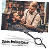 IWOWHERO Stainless Steel Beard Scissors Hairdressing Scissors Men Grooming Kit Eyebrow Razor for Daily Use view 4
