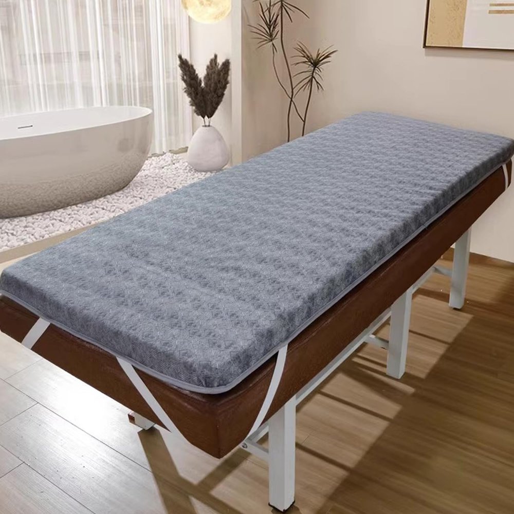 LDLCYCN Gray,185 * 70cm(T), Latex Memory Foam Massage Bed Mattress Topper Without Hole Thicken 5Cm Customisable Spa Massage Table Mattress Topper Lash Bed Mattress Pad Round Trapezoidal Head