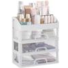 3-Drawer Cosmetic Organizer, Storage Box for Makeup, Vanity, Bathroom, White view 1