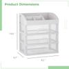 3-Drawer Cosmetic Organizer, Storage Box for Makeup, Vanity, Bathroom, White view 2