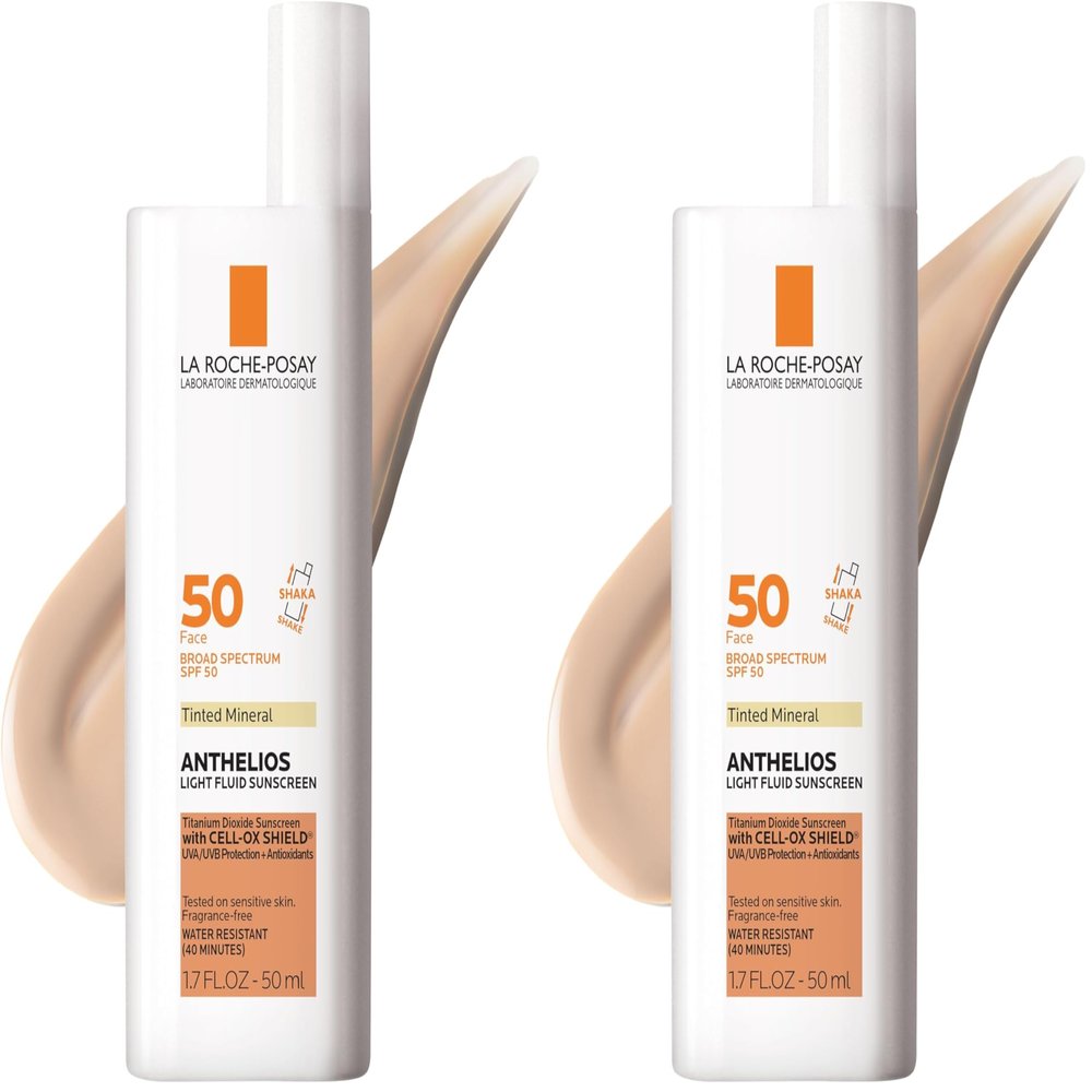 La Roche-Posay Anthelios Tinted Sunscreen SPF 40+, Broad Spectrum SPF + Antioxidants, Titanium Dioxide & Zinc Oxide Sunscreen, 4 Flexible Shades With No White Cast, Oil Free & Oxybenzone Free